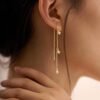 Gold Earrings for Women, Dainty   Gold Plated Dangle Earrings for Women Trendy Long Dangle Drop Chain Earring for Sensitive Ears Cute Hypoallergenic Threader Earring Non Tarnish Jewelry Gifts