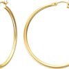 Gold Hoop Earrings for Women   Real Gold Plated Hoops with 925 Sterling Silver Post