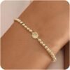 Gold Bracelets for Women  Gold Beaded Bracelets Stackable Bracelets for Women Gold Charm Bracelet Non Tarnish Gold Jewelry for Women Trendy