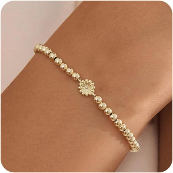 Gold Bracelets for Women  Gold Beaded Bracelets Stackable Bracelets for Women Gold Charm Bracelet Non Tarnish Gold Jewelry for Women Trendy