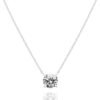 Gold Plated Crystal Solitaire 1.5 Carat (7.3mm) Cubic Zirconia Dainty Choker Necklace | Gold Necklaces for Women