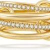Stackable Rings for Women Non Tarnish, Dainty Cubic Zirconia Multi Ring   Gold Plated, Statement Rings Stacking Rings Jewelry
