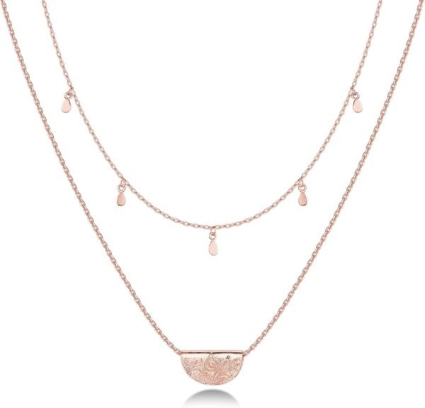 Gold Plated Layering Necklaces | Stylish Minimalist Design Pendant Necklaces | Bar, Circle, Lotus, Disc, Dog Tag, Horizontal Bar Pendants for Women