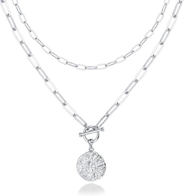 Gold Plated Layering Necklaces | Stylish Minimalist Design Pendant Necklaces | Bar, Circle, Lotus, Disc, Dog Tag, Horizontal Bar Pendants for Women