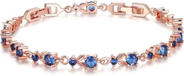 Gold Plated 3mm Cubic Zirconia Classic Adjustable Tennis Bracelet |Gold Bracelets for Women |Bride Bracelet for Wedding|Size 6.5-8 Inch