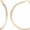 Gold Hoop Earrings for Women   Real Gold Plated Hoops with 925 Sterling Silver Post