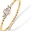Gold Plated Marquise Round Mini Cubic Zirconia Stackable Rings for Women | Dainty Stacking Thin Band for Women
