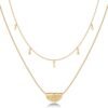 Gold Plated Layering Necklaces | Stylish Minimalist Design Pendant Necklaces | Bar, Circle, Lotus, Disc, Dog Tag, Horizontal Bar Pendants for Women