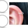 Small Gold or Sterling Silver Huggie Hoop Earrings for Women Cartilage Nose Helix Tragus