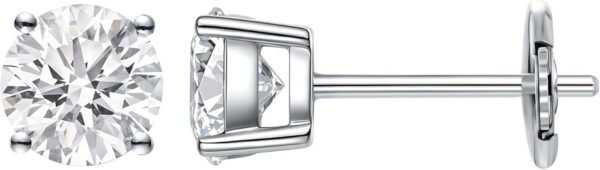 61ao1UrLCaL._AC_SL1500 LAB-GROWN Round Cut Diamond Earrings 4 Prong (D-F Color, VS Clarity) Diamond Stud Earrings for Women, Elegant Stud Earrings