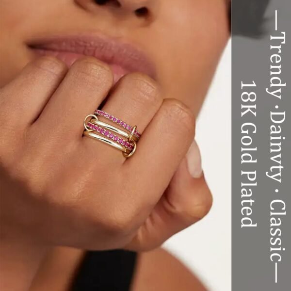 Stackable Rings for Women Non Tarnish, Dainty Cubic Zirconia Multi Ring   Gold Plated, Statement Rings Stacking Rings Jewelry