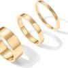 Gold Plated 3 Rings Set | Gold Stacking Rings for Women | Stacking Ring Set