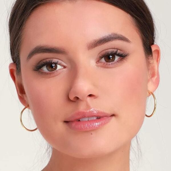 Gold Hoop Earrings for Women   Real Gold Plated Hoops with 925 Sterling Silver Post