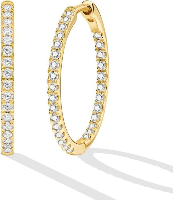 Gold Plated Small Hoop Earrings for Women,Hypoallergenic Hoop Earrings with Cubic Zirconia Trendy Lightweight Cartilage Gold Hoops Earrings for Women