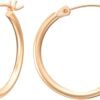 Gold Hoop Earrings for Women   Real Gold Plated Hoops with 925 Sterling Silver Post