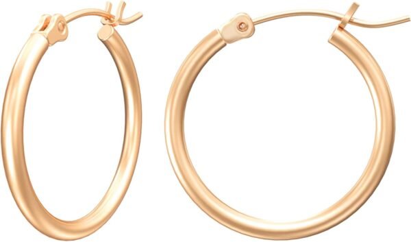 Gold Hoop Earrings for Women   Real Gold Plated Hoops with 925 Sterling Silver Post