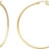 Gold Hoop Earrings for Women   Real Gold Plated Hoops with 925 Sterling Silver Post