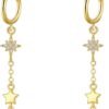 Gold Dangle Earrings for Women,Christmas Gifts Jewelry Dainty Earring   Gold Plated Drop Earrings for Women Trendy Hypoallergenic CZ Dangling Earring
