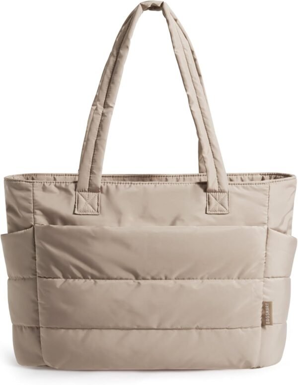Tote Bag for Women, Lightweight Puffy Tote Bag with Compartments Shoulder Bag Handbag for Travel, Work, Gym