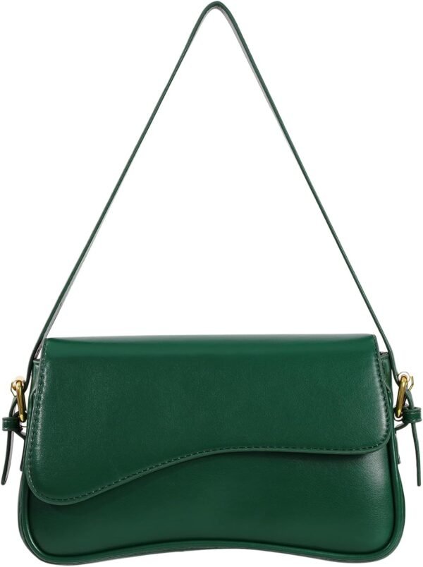 Shoulder Bag for Women Y2K Trendy Purse Vegan Leather Hobo Handbags Clutch Saddle Bag with 2 Removable Strap