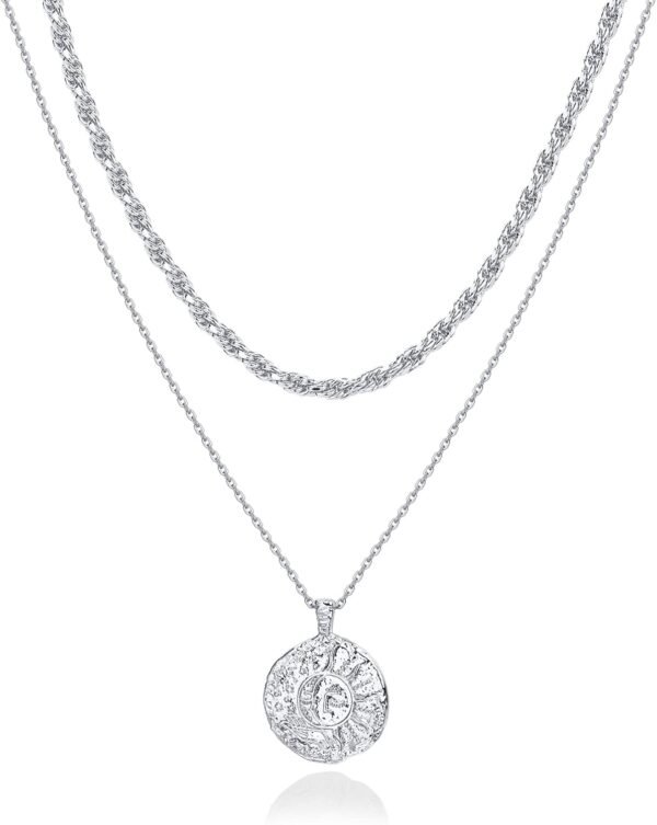 Gold Plated Layering Necklaces | Stylish Minimalist Design Pendant Necklaces | Bar, Circle, Lotus, Disc, Dog Tag, Horizontal Bar Pendants for Women