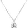 Gold Plated Cubic Zirconia Diamond Pendant Necklace for Women | Adjustable Slider