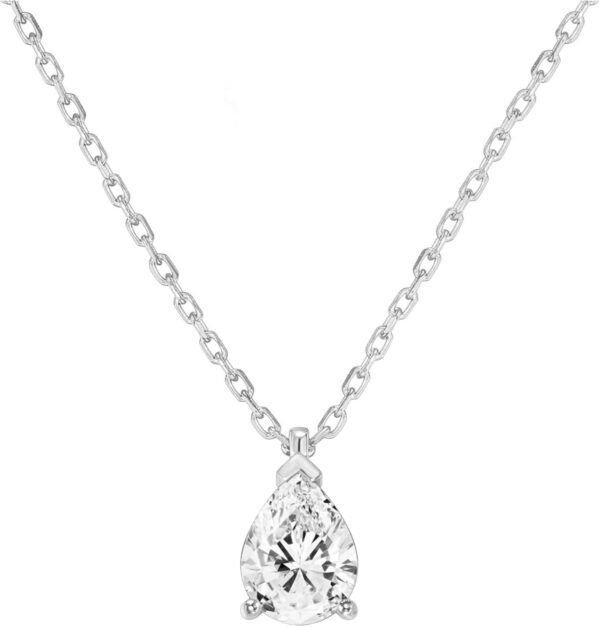 Gold Plated Cubic Zirconia Diamond Pendant Necklace for Women | Adjustable Slider