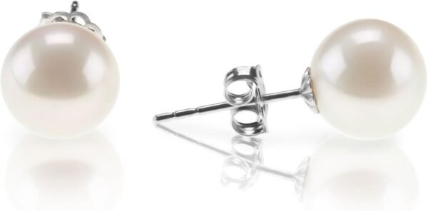 61lRvGzi_kL._AC_SL1500 Gold Plated 925 Sterling Silver Round Stud White Simulated Shell Pearl Earrings