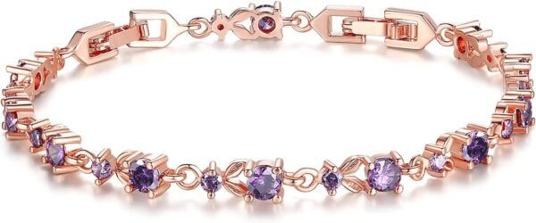 Gold Plated 3mm Cubic Zirconia Classic Adjustable Tennis Bracelet |Gold Bracelets for Women |Bride Bracelet for Wedding|Size 6.5-8 Inch