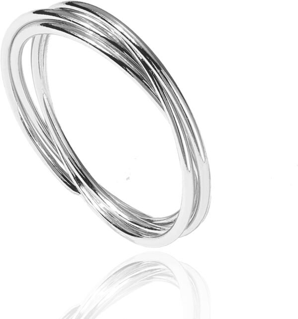Plated Interlocked Rolling Anxiety Fidget Ring for Women and Men - Stacking Gold Ring