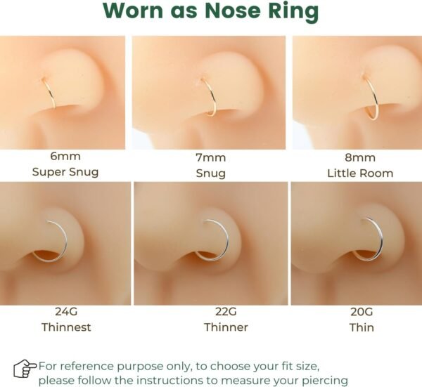 Small Gold or Sterling Silver Huggie Hoop Earrings for Women Cartilage Nose Helix Tragus