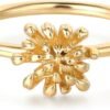 Birth Flower Ring for Women   Gold Plated Floral Minimalist Stackable Finger Jewelry Birthday Gifts