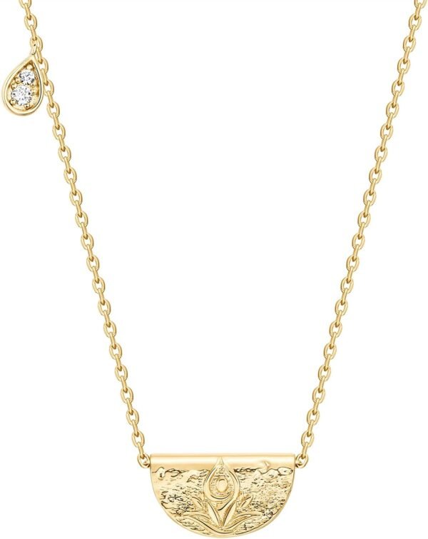 Gold Plated Engraved Coin Pendant Necklaces for Women | Byzantine Coin Pendants | Bohemian Necklace