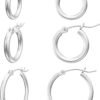 Gold Hoop Earrings for Women   Real Gold Plated Hoops with 925 Sterling Silver Post