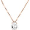 Gold Plated Cubic Zirconia Diamond Pendant Necklace for Women | Adjustable Slider