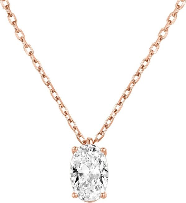 Gold Plated Cubic Zirconia Diamond Pendant Necklace for Women | Adjustable Slider