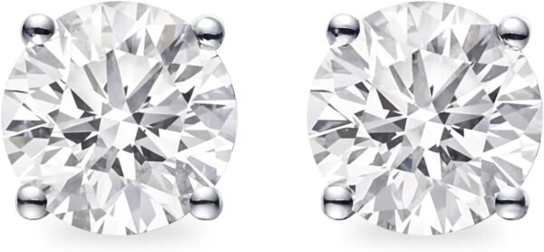 61vaafd7WYL._AC_SL1500 LAB-GROWN Round Cut Diamond Earrings 4 Prong (D-F Color, VS Clarity) Diamond Stud Earrings for Women, Elegant Stud Earrings