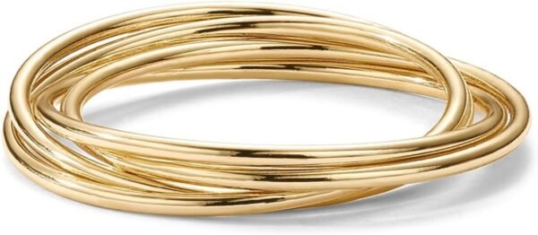 Plated Interlocked Rolling Anxiety Fidget Ring for Women and Men - Stacking Gold Ring