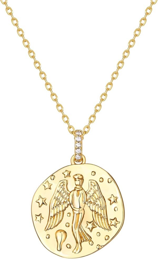 Gold Plated Engraved Coin Pendant Necklaces for Women | Byzantine Coin Pendants | Bohemian Necklace