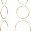 Gold Hoop Earrings for Women   Real Gold Plated Hoops with 925 Sterling Silver Post