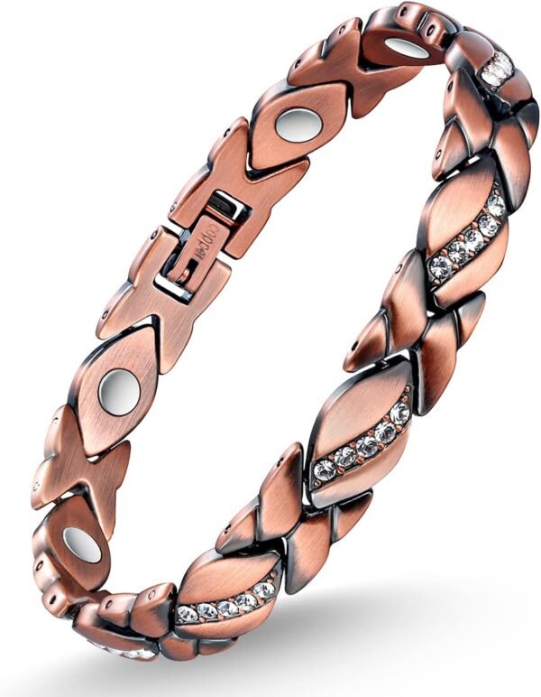 Copper Bracelets for Women, 99.99% Pure Copper Magnetic Bracelets with Effective Neodymium Magnets, Adjustable Jewelry Gift with Sizing Tool