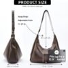 Hobo Bags for Women, Ultra Soft Foldable Vegan Leather Shoulder Handbag, Stylish Slouchy Tote Purses