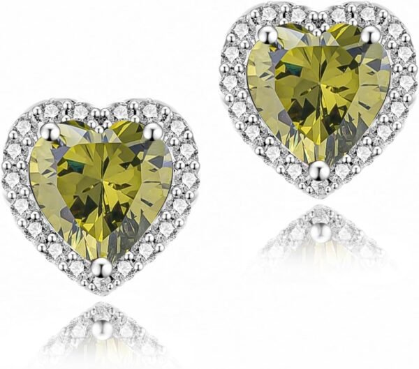 712SAwOVAAL._AC_SL1500 Cubic Zirconia Earrings Studs, Halo CZ Birthstone Simulated Diamond Stud Earrings for Women