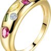Gold Plated Rings for Women - Trendy Cubic Zirconia   Gold Filled Stackable Rings