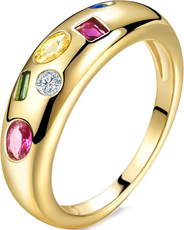 Gold Plated Rings for Women - Trendy Cubic Zirconia   Gold Filled Stackable Rings