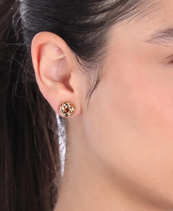 Women's Pierced Earrings Knot Stud, Gold, One Size
