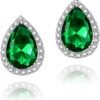 7186YAu2BkL._AC_SL1500 Cubic Zirconia Earrings Studs, Halo CZ Birthstone Simulated Diamond Stud Earrings for Women