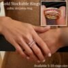 Stackable Rings for Women Non Tarnish, Dainty Cubic Zirconia Multi Ring   Gold Plated, Statement Rings Stacking Rings Jewelry