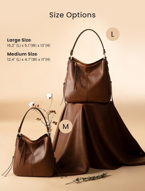 Hobo Crossbody Bags for Women Designer Faux Leather Hobo Handbags Retro Large Size Shoulder Bag Bucket Purse