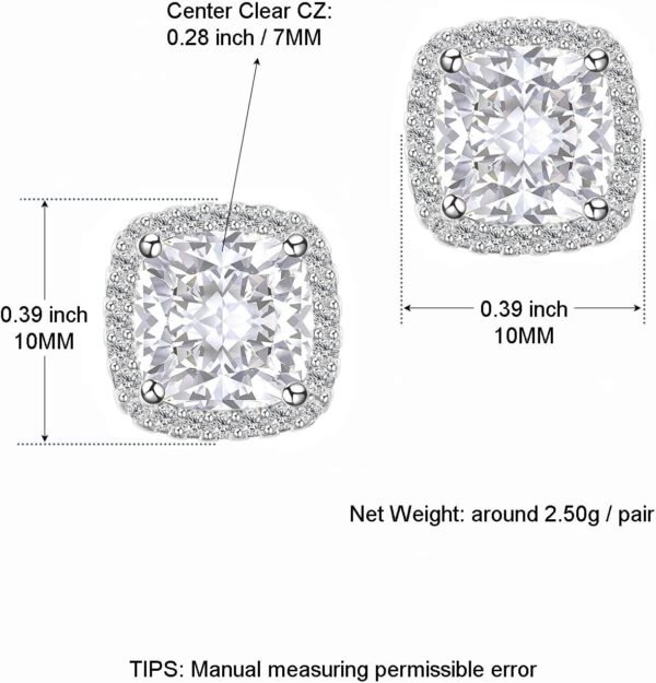 71JtsFwnHML._AC_SL1500 Cubic Zirconia Earrings Studs, Halo CZ Birthstone Simulated Diamond Stud Earrings for Women